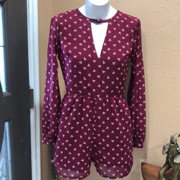 Abercrombie & Fitch Burgundy Romper - Picture 2 of 4